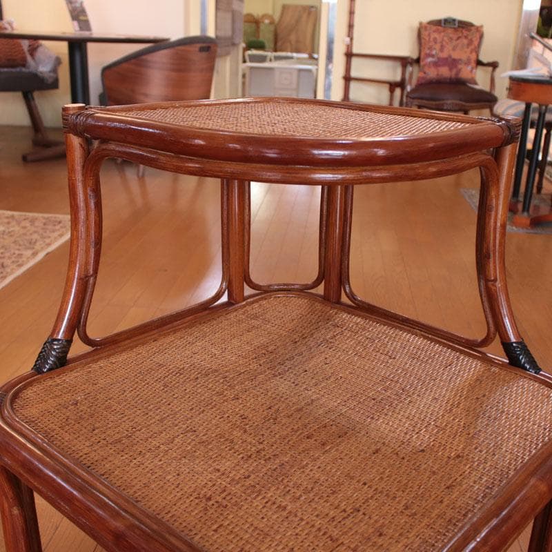 コーナーラック ラタン 籐家具 ナチュラルスタイル 飾り棚 214-1345