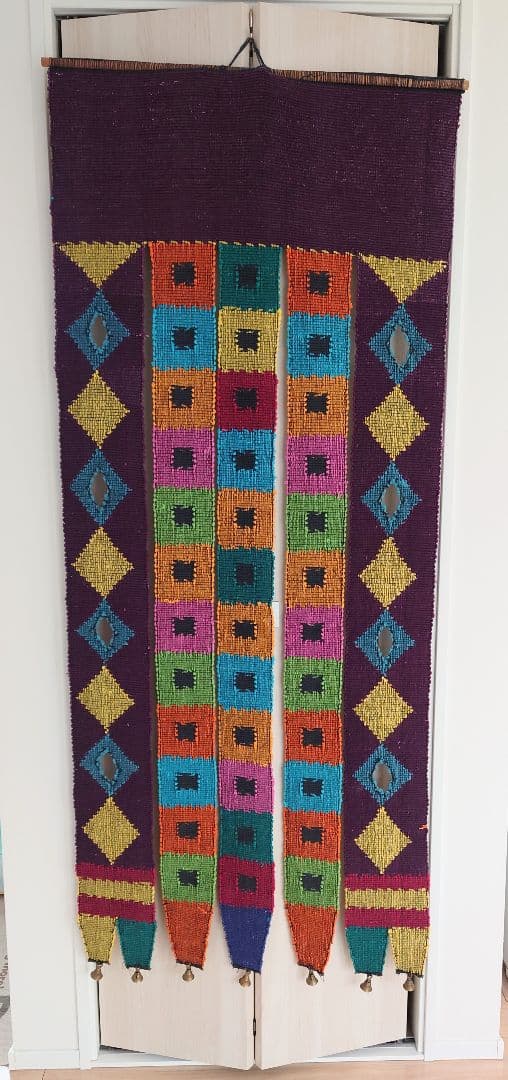 民族　厚手編み暖簾　170cm×70cm　アジアン　メキシコ　エスニック