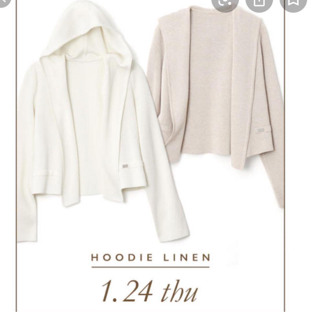 フォクシー ブティック リネンフーディパーカー白　40タグ付き新品