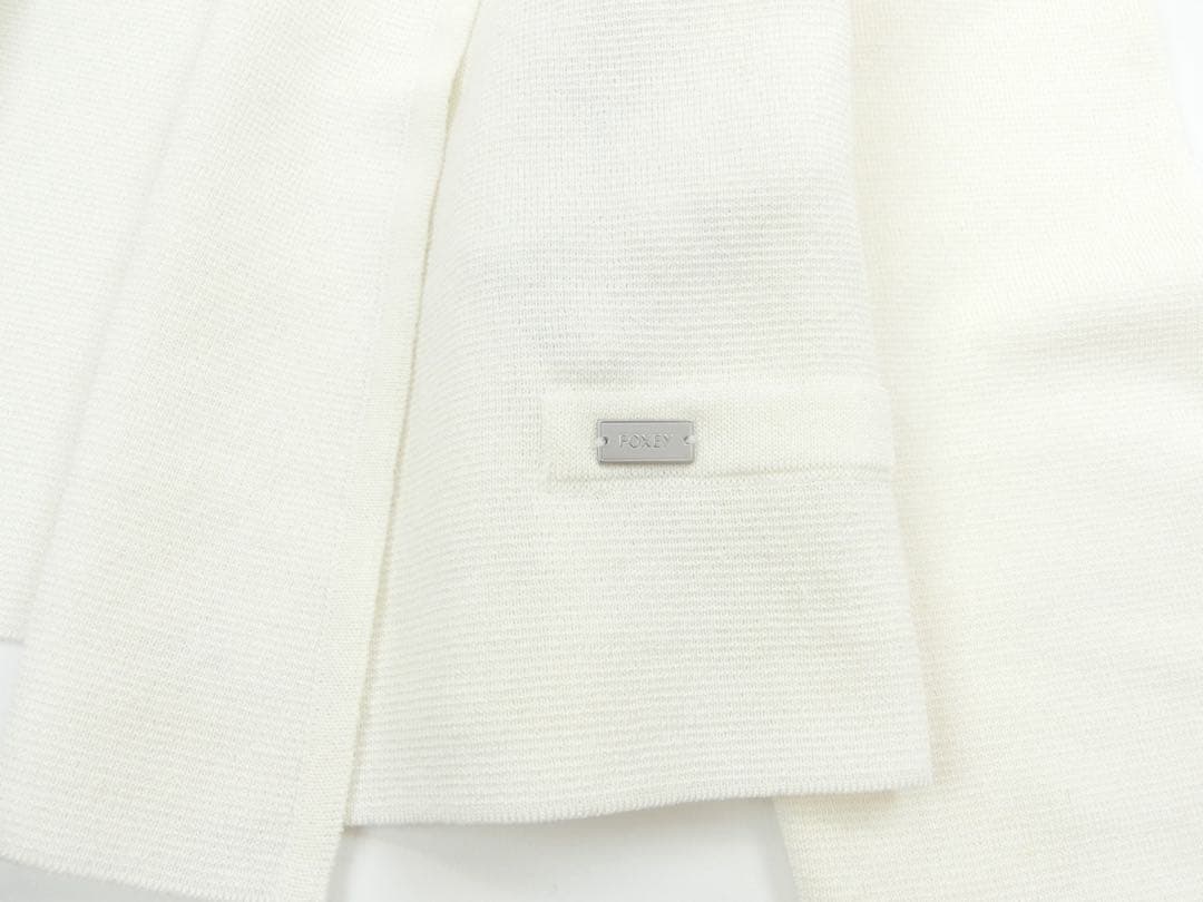 フォクシー ブティック リネンフーディパーカー白　40タグ付き新品