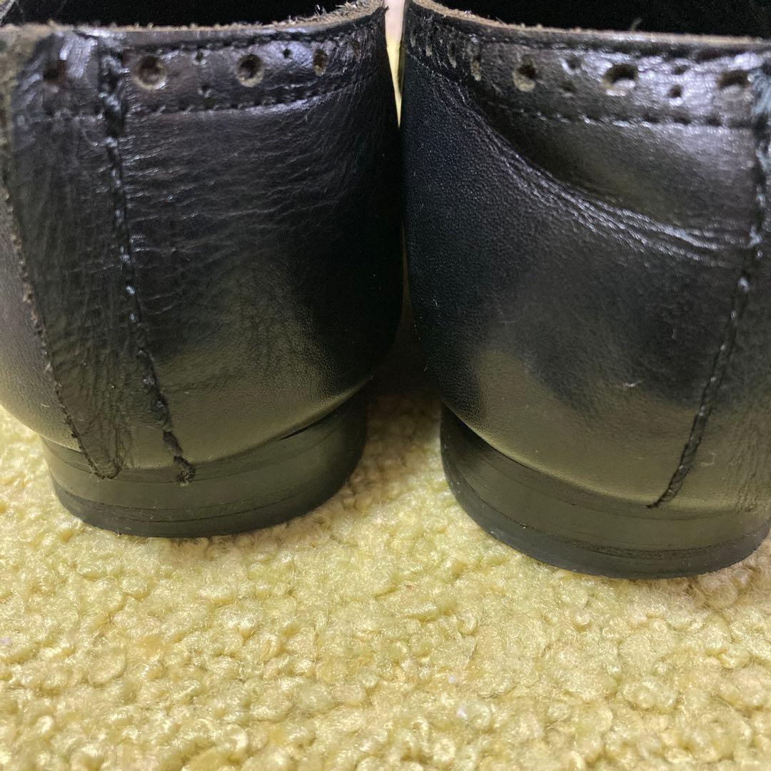 希少コムデギャルソントリコ　メダリオンシューズ皺加工22黒