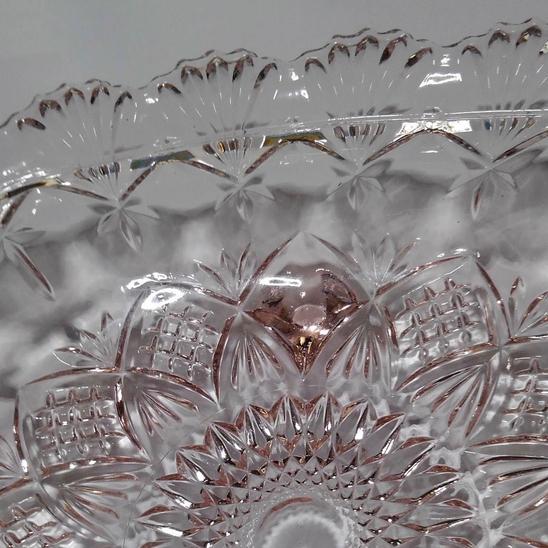 ♥️♥️豪華に輝く薄いピンク系のガラス大皿②