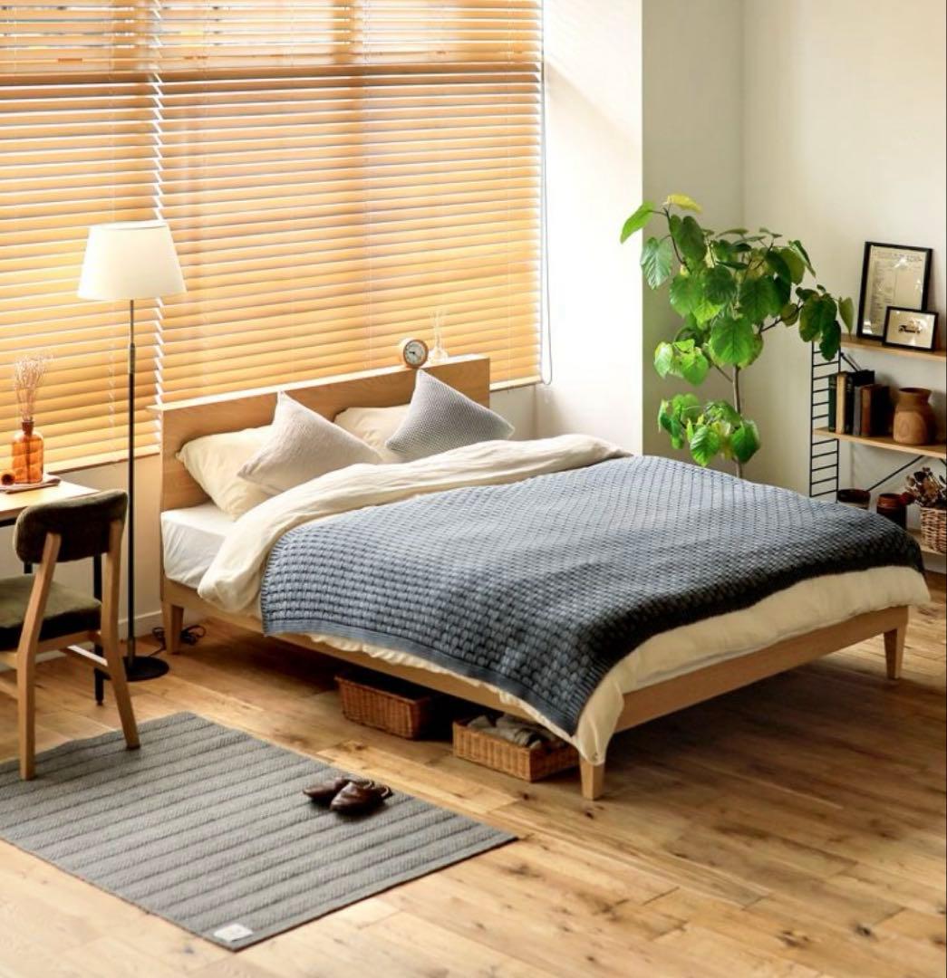 無垢ベッドフレーム folk／NA ダブルサイズ(10/12発送)