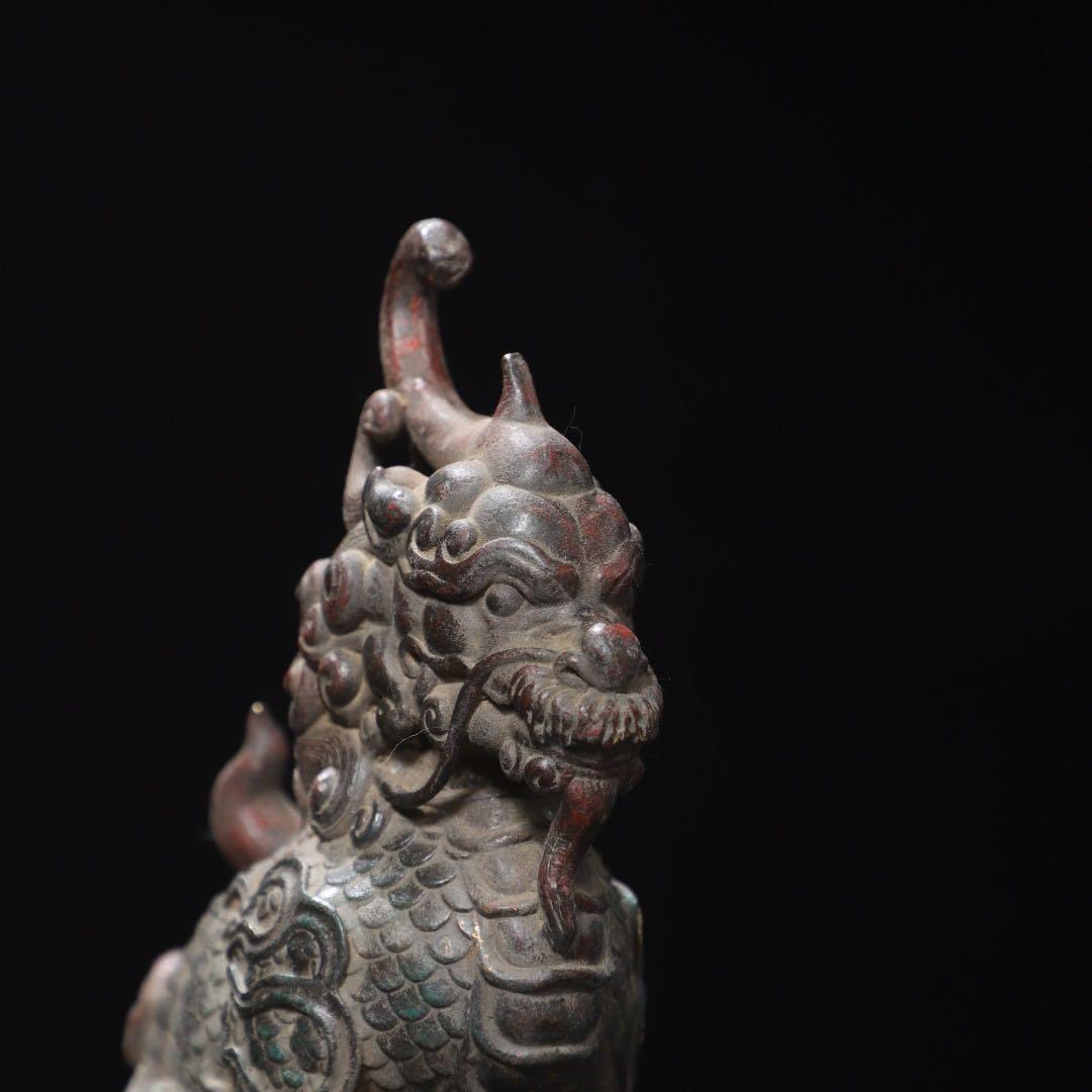 旧蔵 銅製 麒麟 置物 吉祥・繁栄・平安の象徴