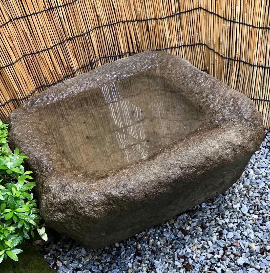 【天然石・水鉢・石鉢・手水鉢・蹲】自然石苔玉水石庭園造園庭石バードバスオブジェ