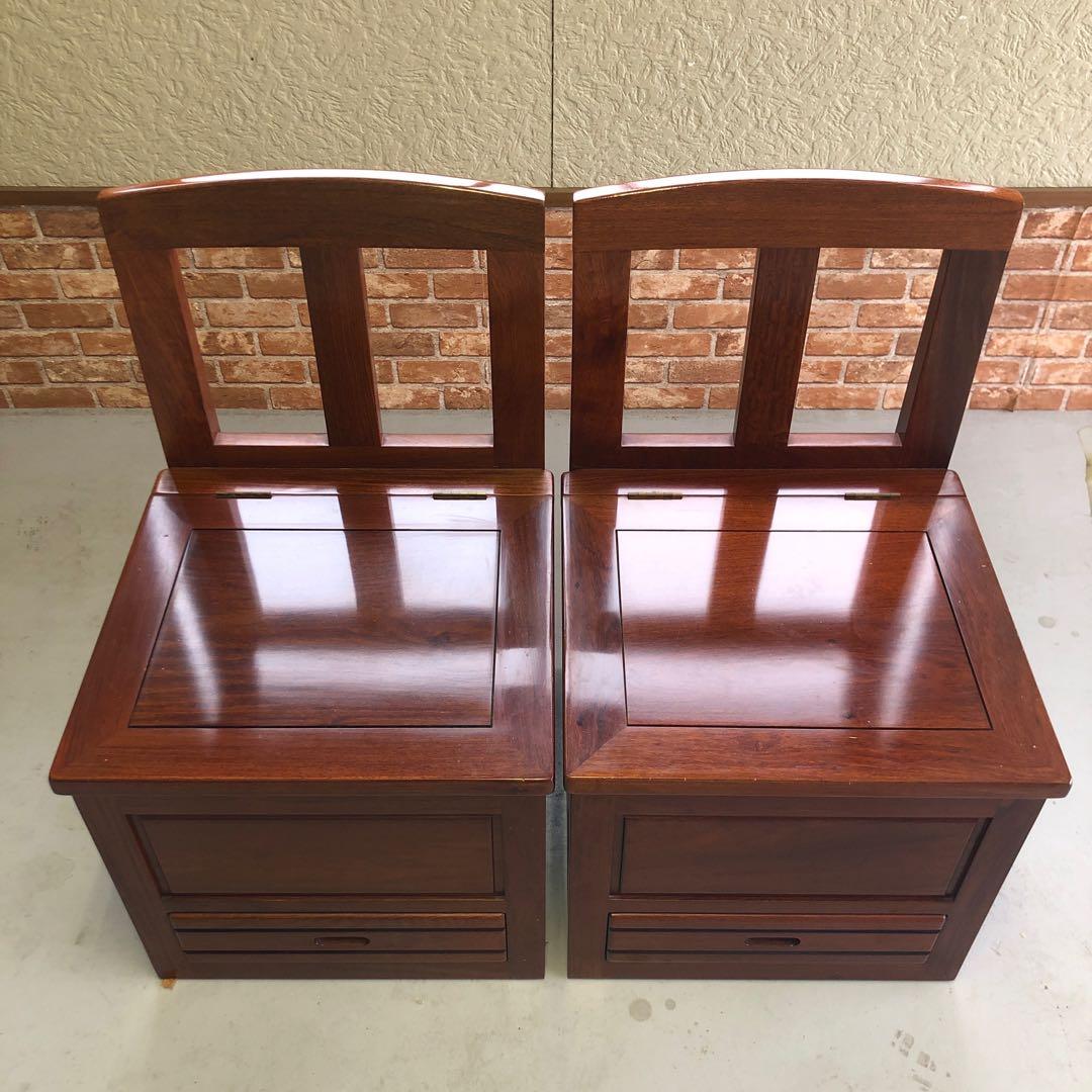 民藝家具　囲炉裏チェア(1/2)　座面下収納・引出し付き