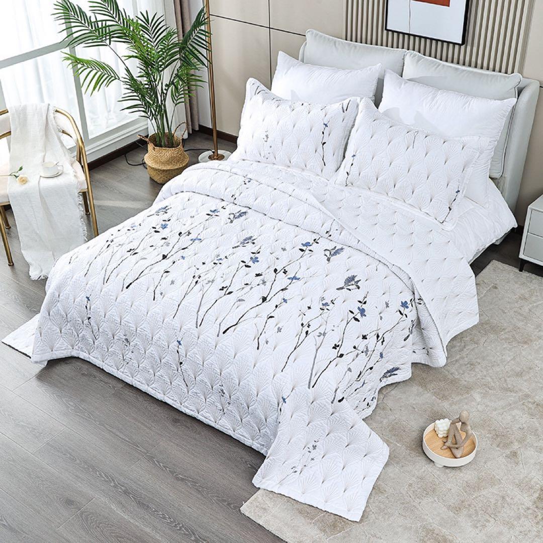 キルトベッドカバー3点セット綿マルチカバー キルティング 165