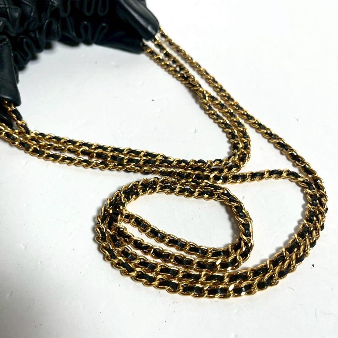 【国内正規品・極美品✨】トリーバーチ　フレミング　ミニドローストリングバッグ　黒