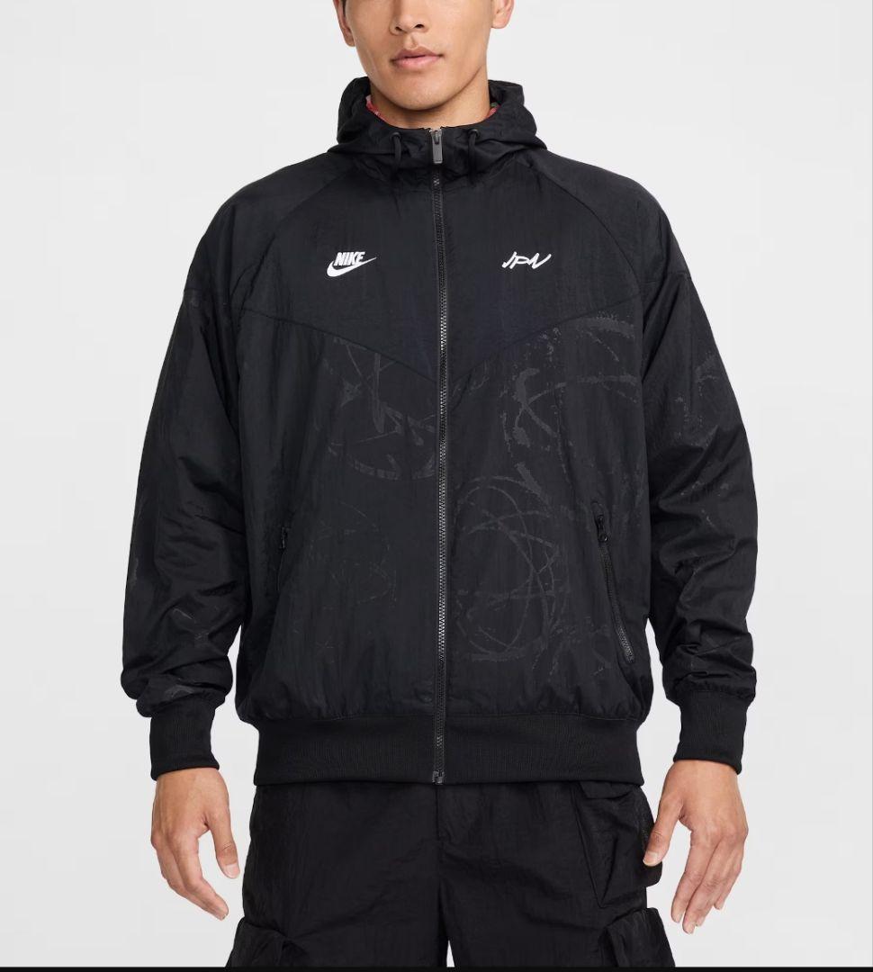 美品◆NIKE◆ジャパンモデル ナイロンウーブンジャケット◆S(M)ブラック