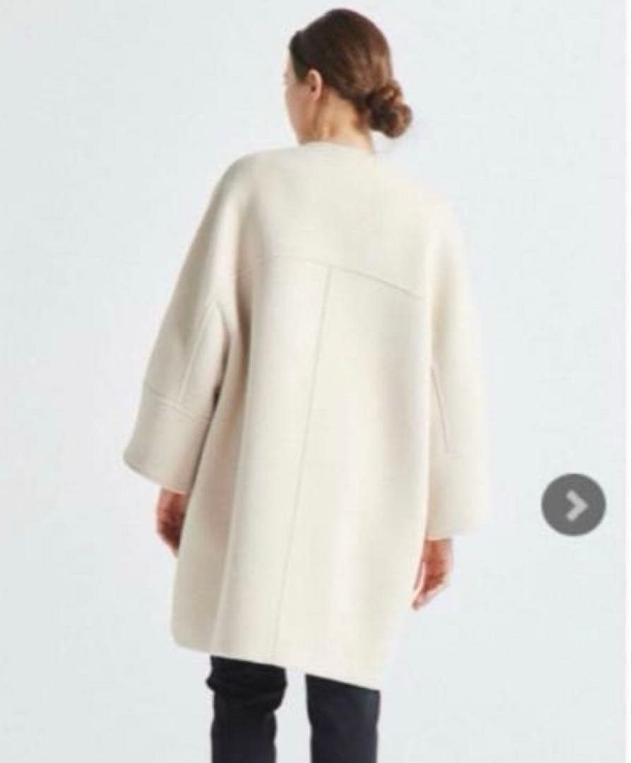 yori ウールノーカラーコート　アイボリー
