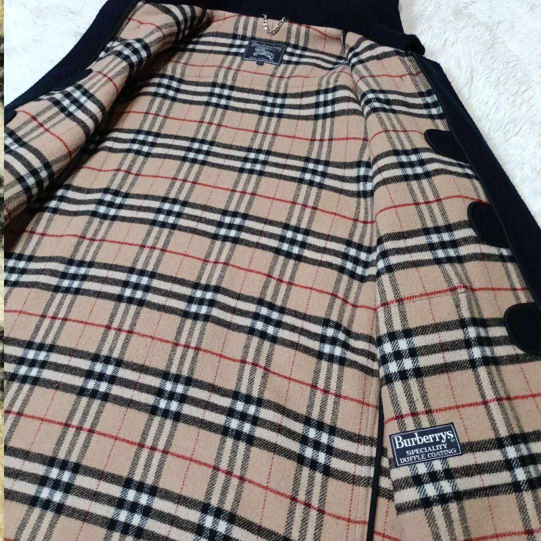 希少■Burberrys ウール ダッフルコート ネイビー ノバチェック 英国製
