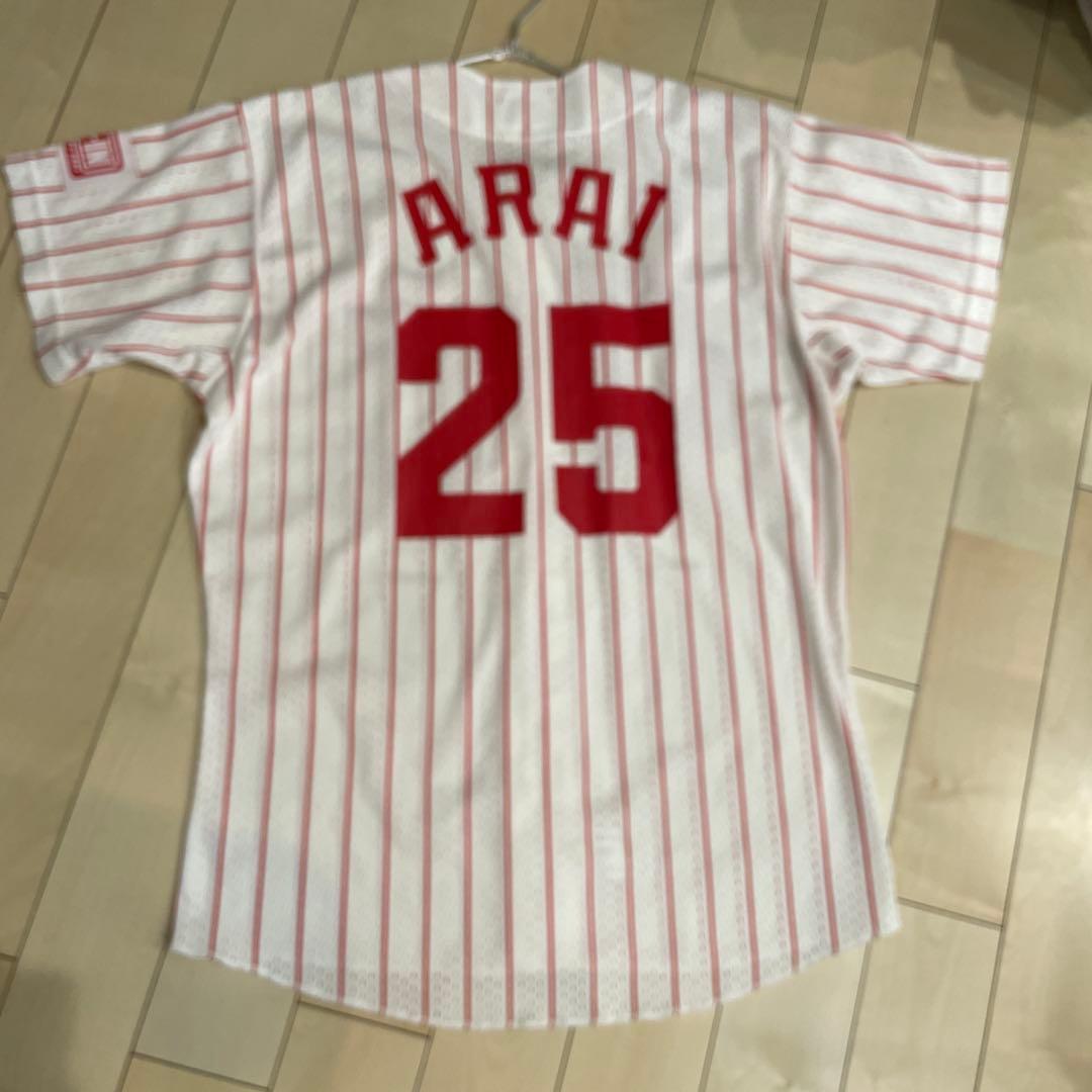 カープ　ユニフォーム縦縞　25新井　サイズＬ