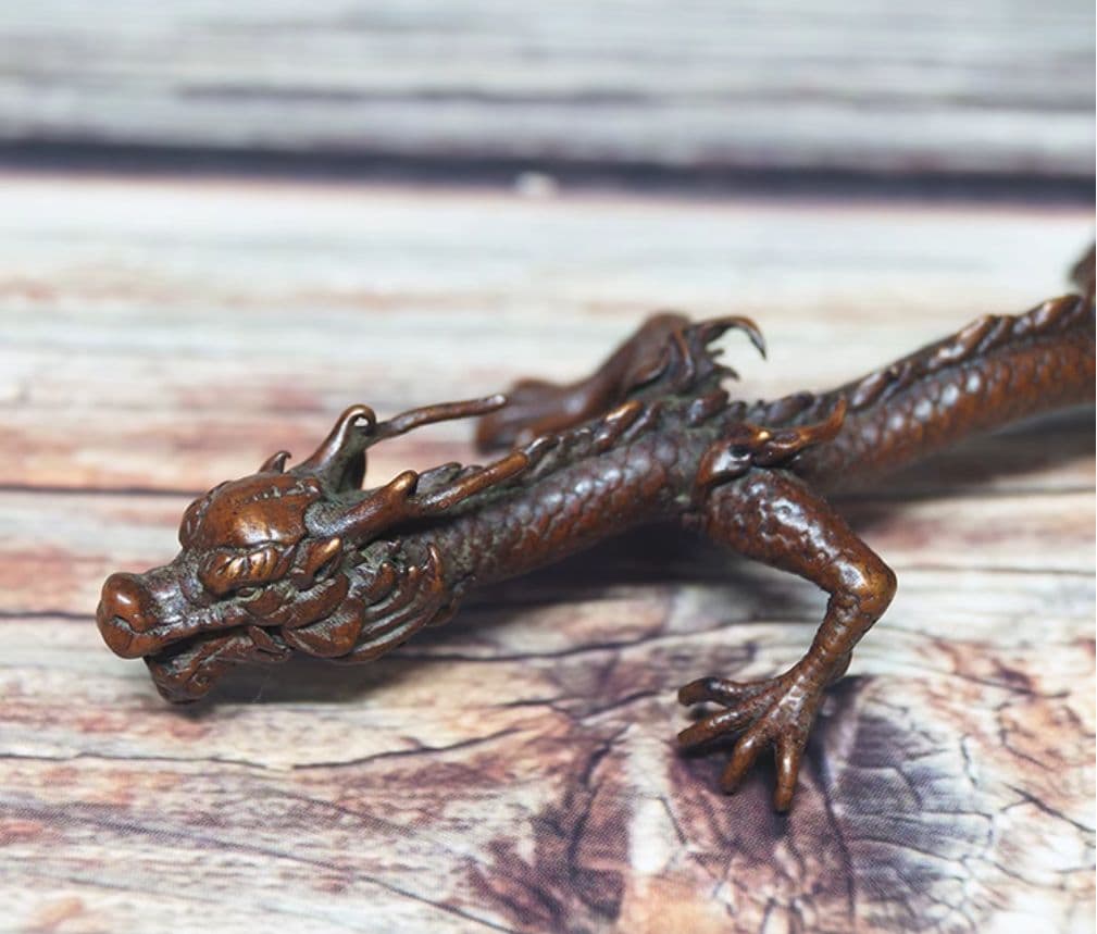 銅器 蘇工手作 竜筆架 筆棚 鎮紙 竜置物 茶寵 装飾品 工芸品 美術品 置物