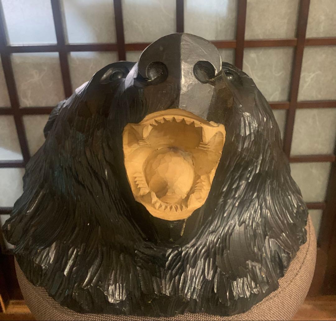 値下げ！熊 ベア 壁掛け 置物 木製 木彫り 彫刻 大型 工芸品 レトロ