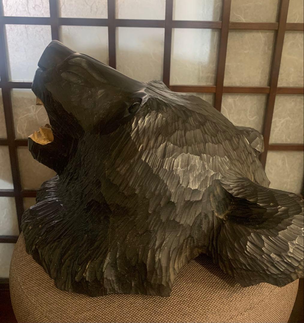 値下げ！熊 ベア 壁掛け 置物 木製 木彫り 彫刻 大型 工芸品 レトロ