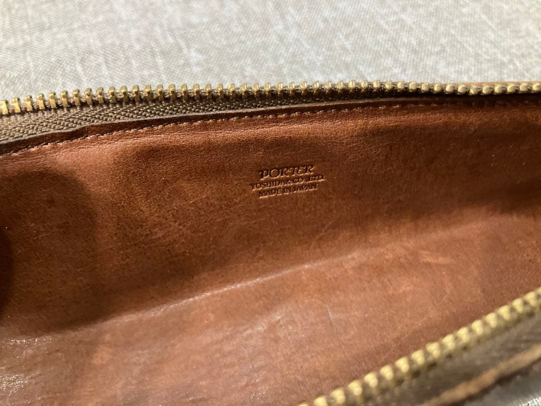 PORTER レザー ペンケース ブラウン