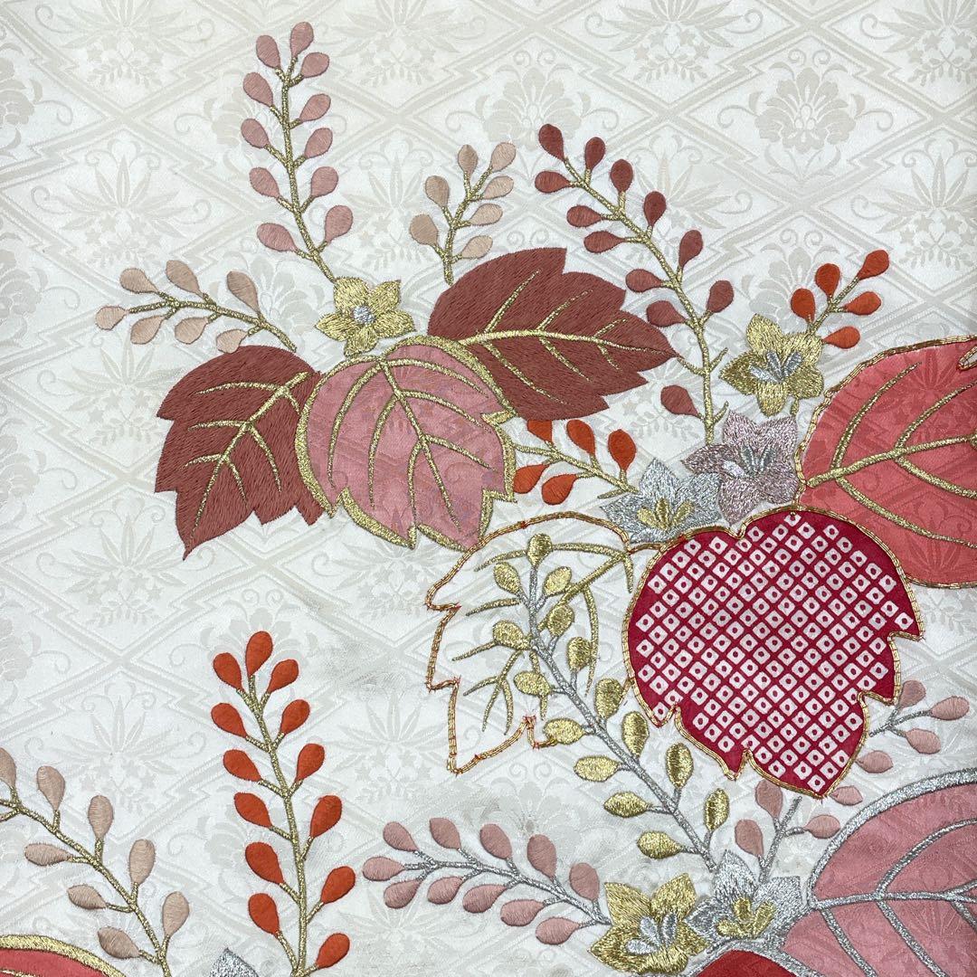 ◎mk-574　訪問着　金駒刺繍　豪華刺繍　アンティーク　　2-6