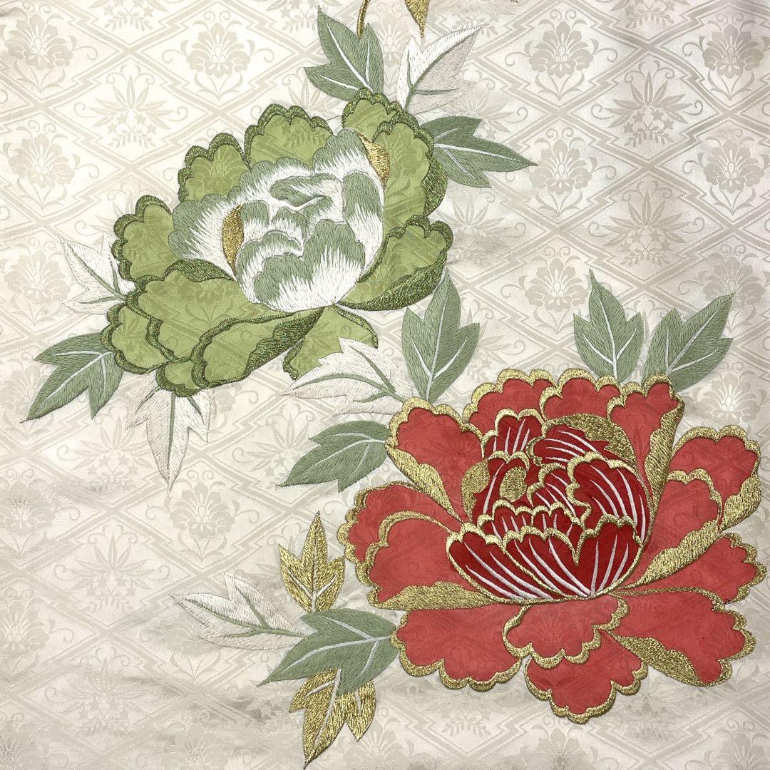 ◎mk-574　訪問着　金駒刺繍　豪華刺繍　アンティーク　　2-6