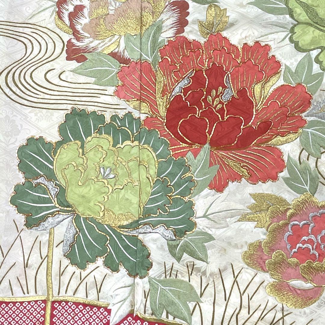 ◎mk-574　訪問着　金駒刺繍　豪華刺繍　アンティーク　　2-6