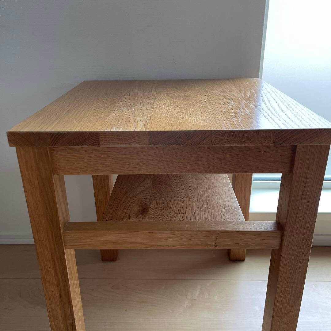 無印良品 オーク無垢材 サイドテーブル ベンチ スツール 椅子 チェア ②