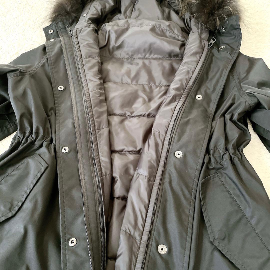 【美品】23区　洗える　モッズコート ダウン ファー ライナー 44 黒