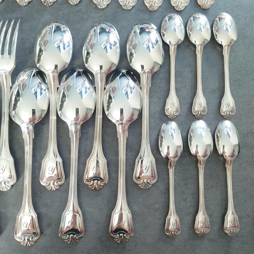 クリストフル ポートロイヤル54点ローマ字入り+ブールカトラリーレスト6点