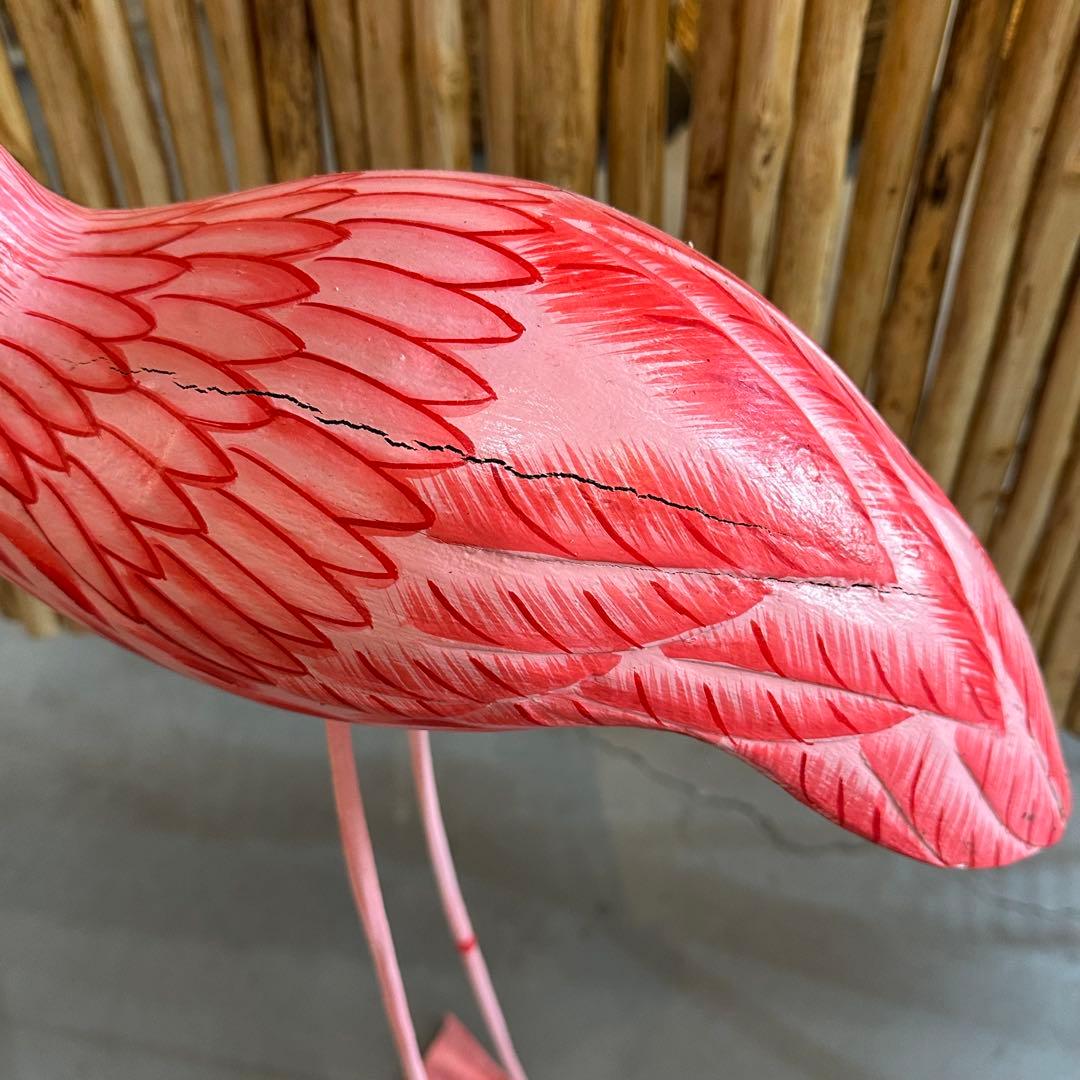 【訳あり】バリ島木彫りフラミンゴh130cm通常33,000円がなんと！