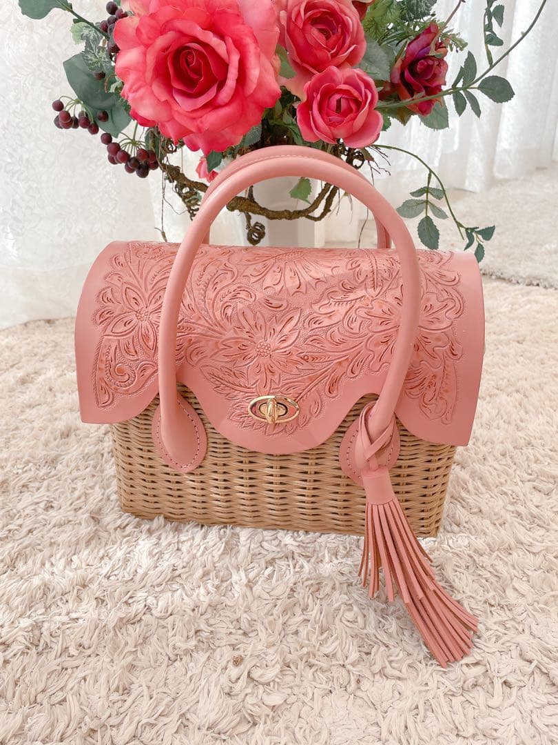 グレースコンチネンタル カービング カゴバッグCarving Basket MS