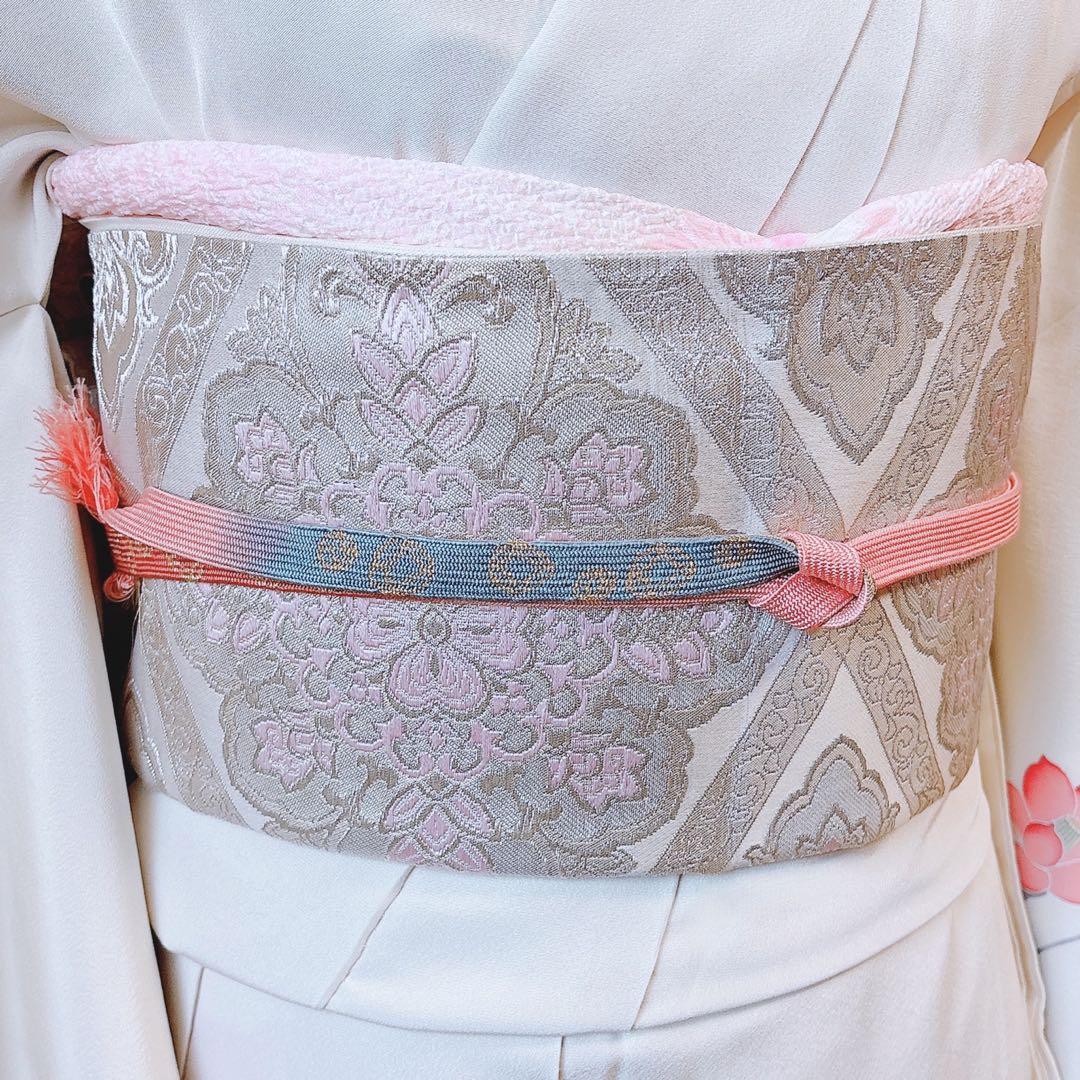 極美品　訪問着　フルセット 本加賀友禅 裄70 卒業式　入学式　L LL 白