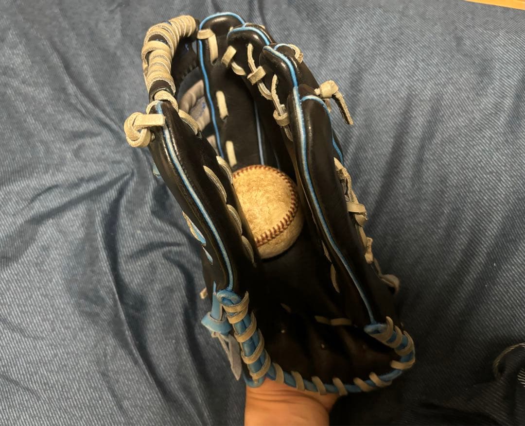 久保田スラッガー　SLUGGER 軟式グローブ 外野用 黒/青