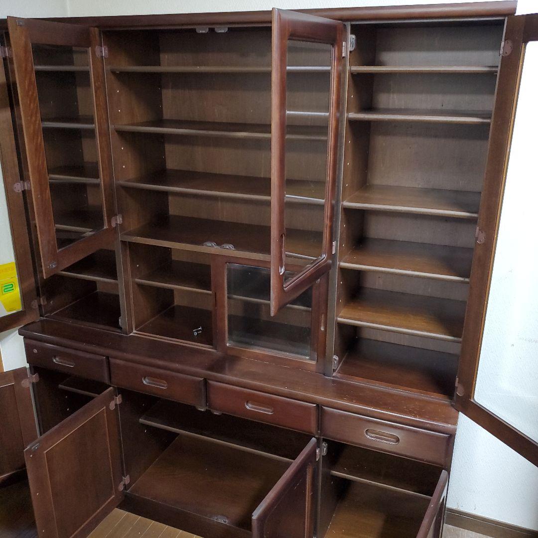 カリモク Karimoku 木製食器棚 ダークブラウン 大型キッチンボード高級