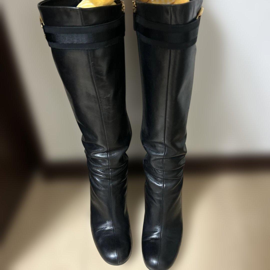 l*a様 GUCCI ブラックレザー ロングブーツ