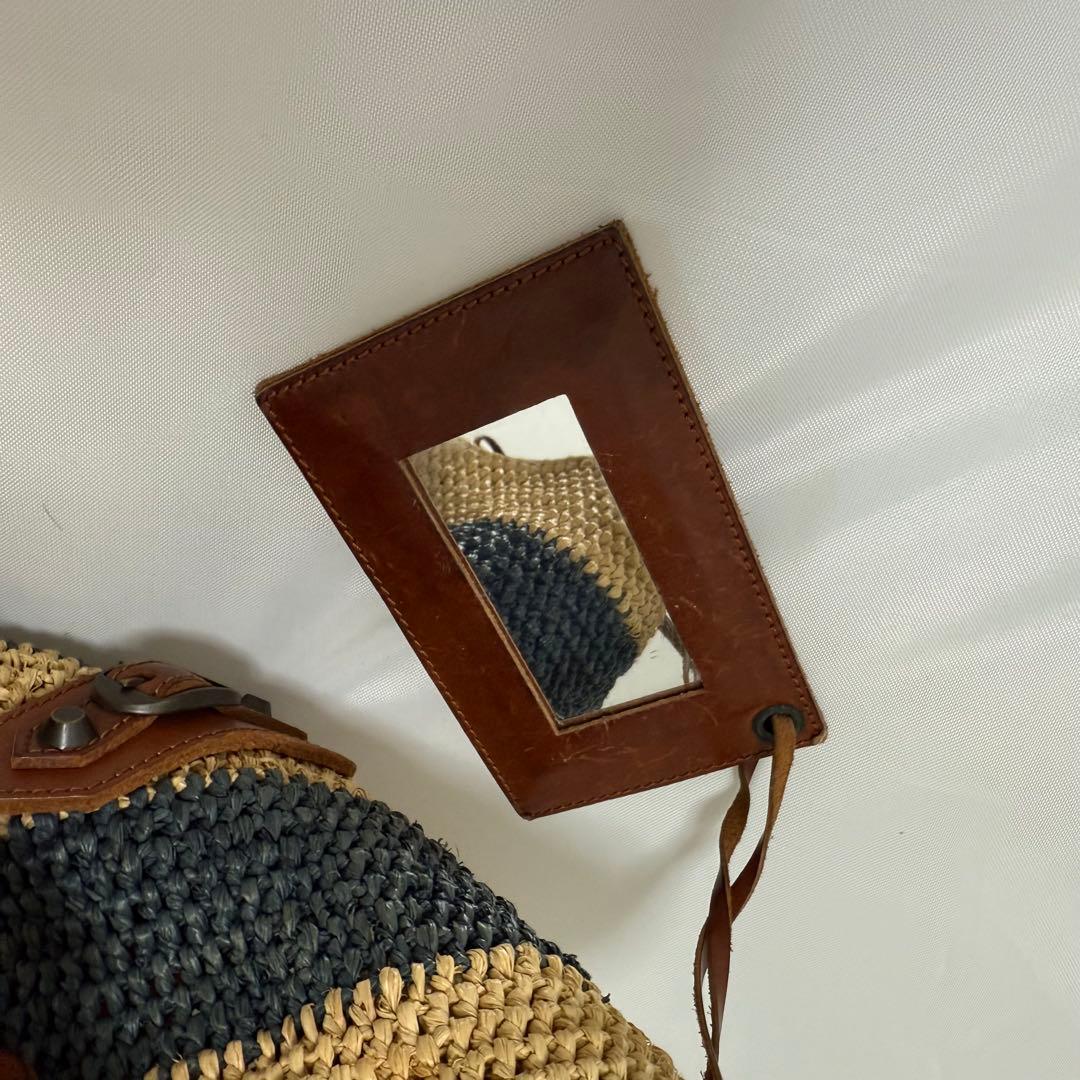 BALENCIAGA バレンシアガ カゴバッグ ボーダー マリン