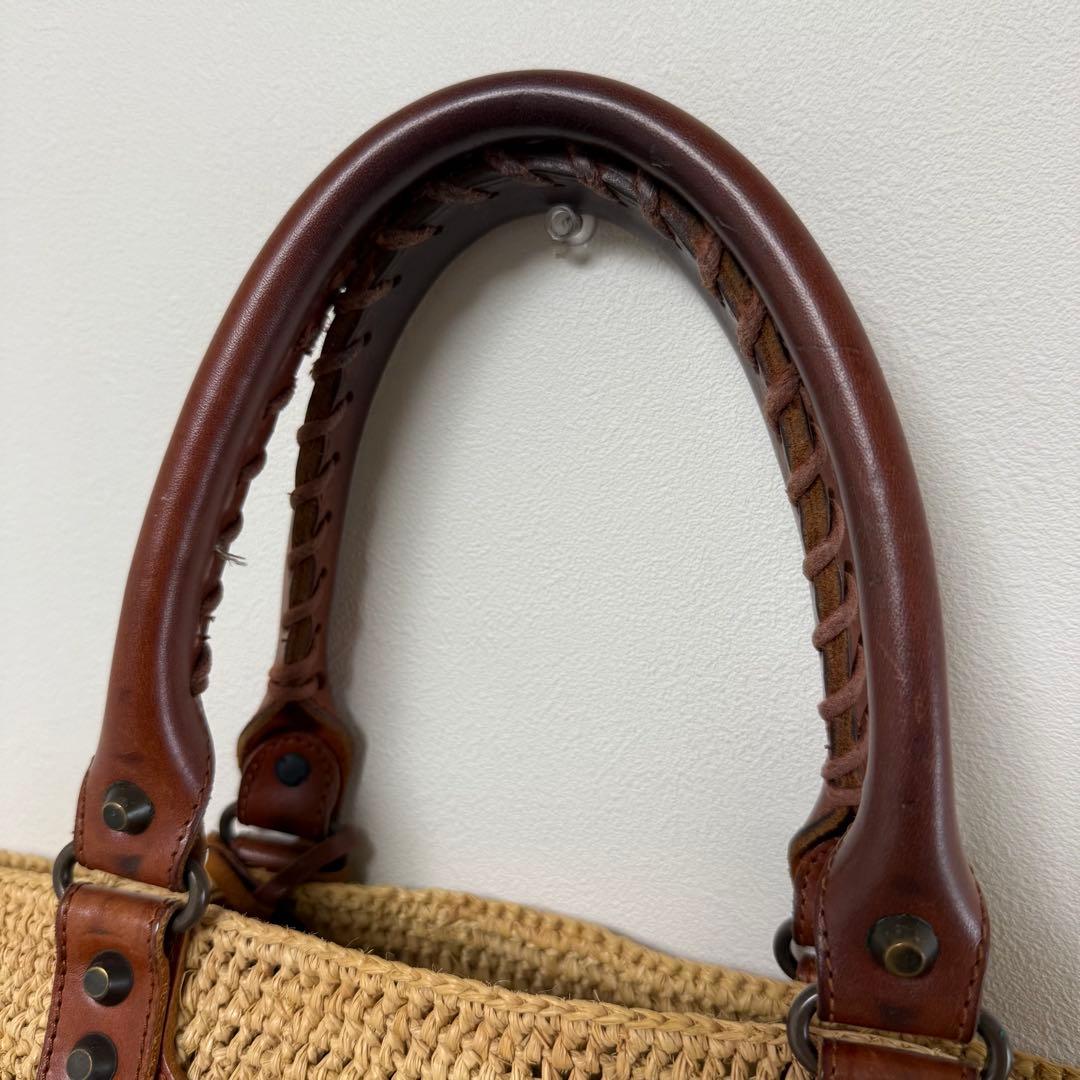 BALENCIAGA バレンシアガ カゴバッグ ボーダー マリン