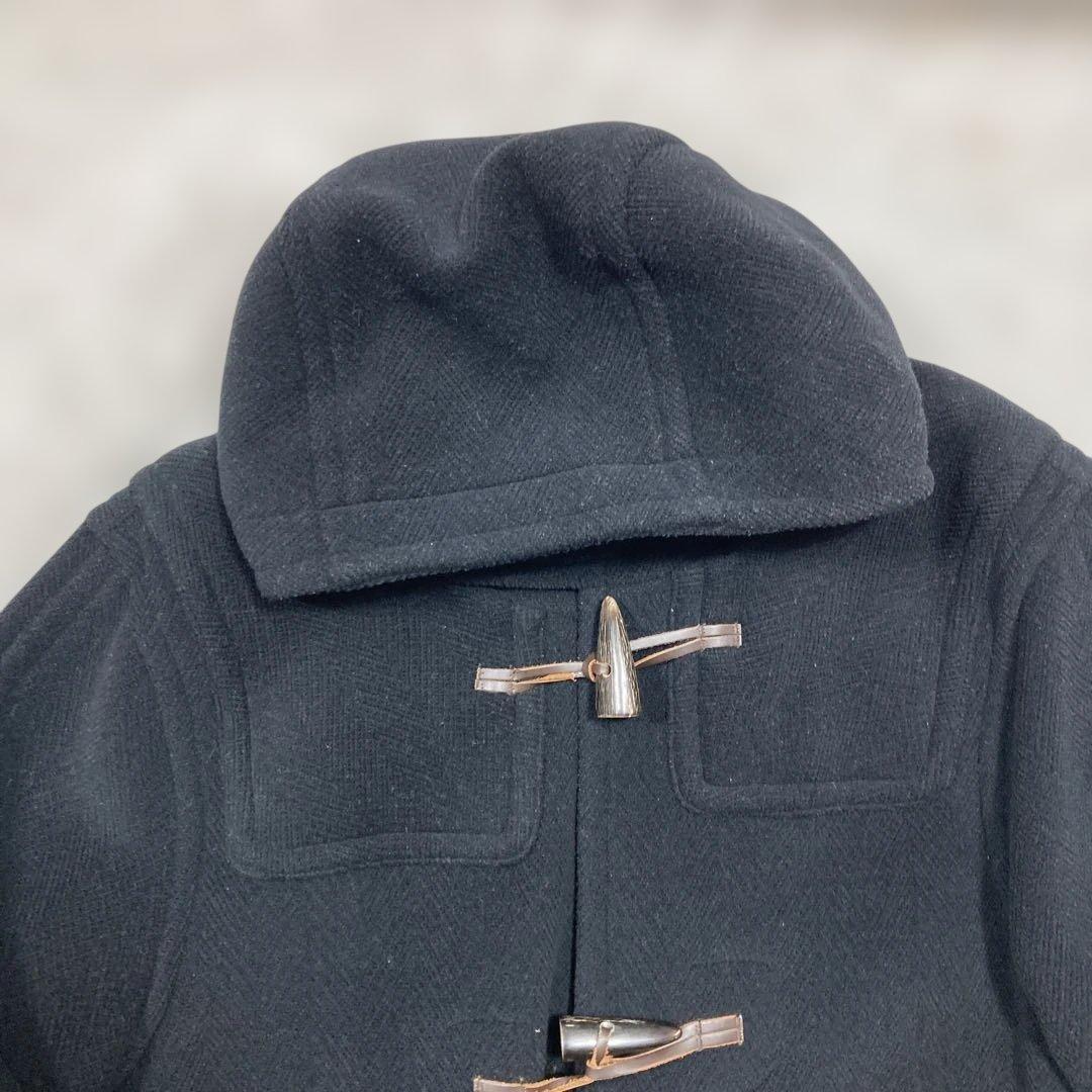 極美品 タケシヤジマ ダッフルコート ムーアブルック ヘリンボーン XL相当 黒