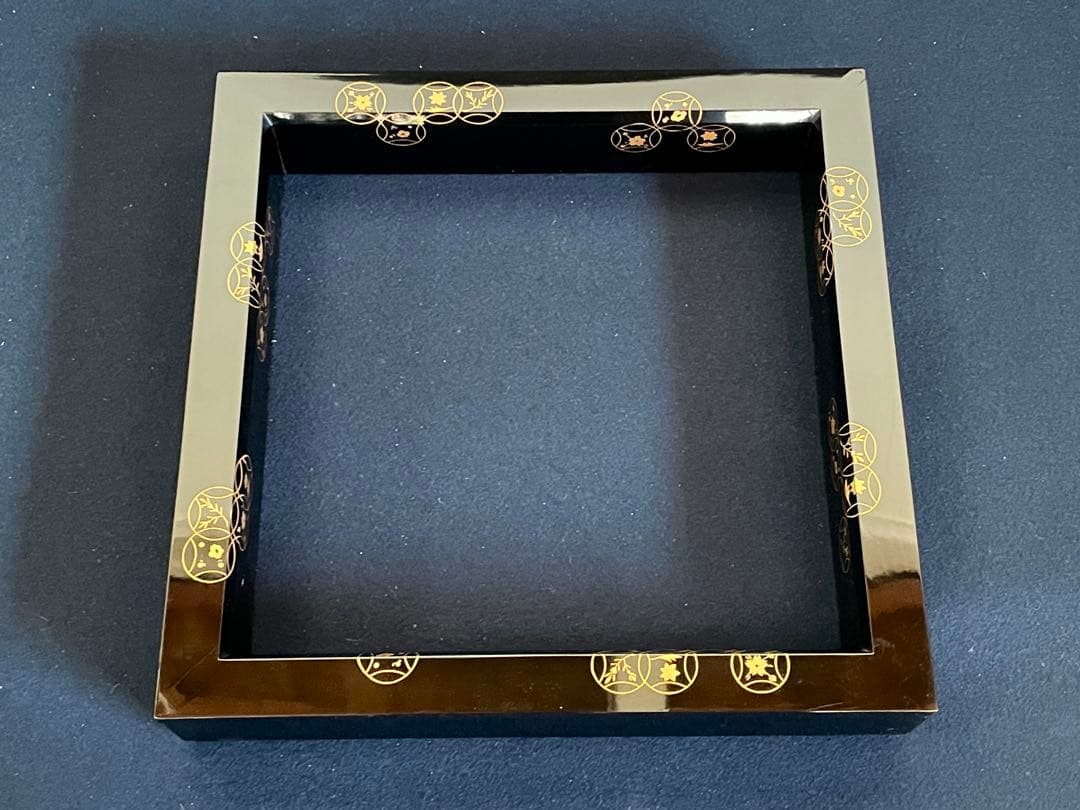 割引❣️「祖」 七宝蒔絵 黒塗 炉縁 塗師 陽斎 共箱 （1120B①）