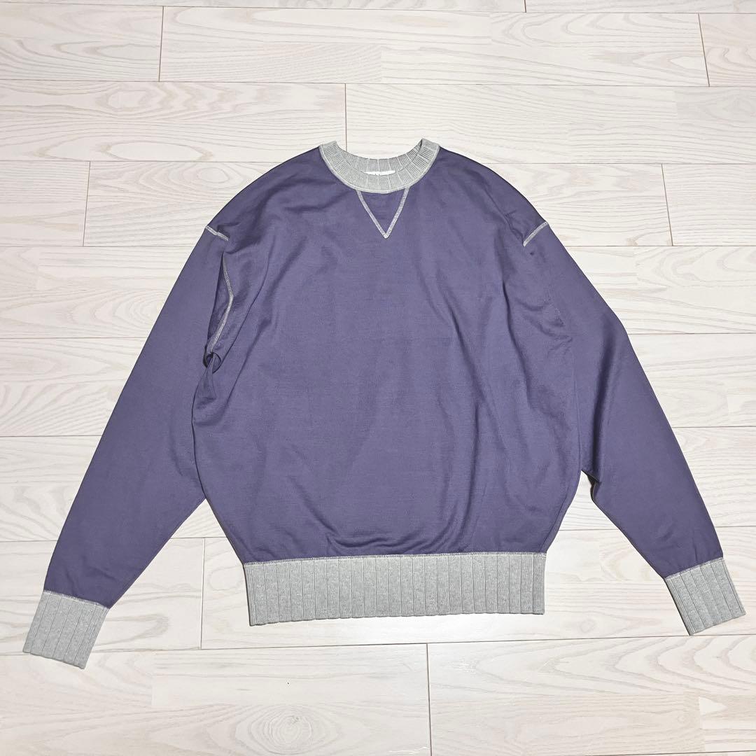 美品　HERILL へリル　スビンコットンスウェット　トレーナー　パープル　長袖