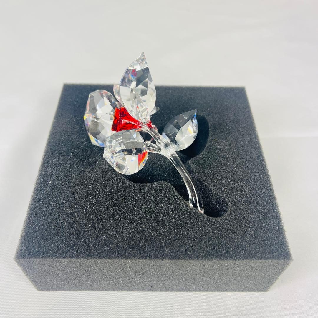 極美品 Swarovski スワロフスキー ブロッサミングローズ レッド 薔薇