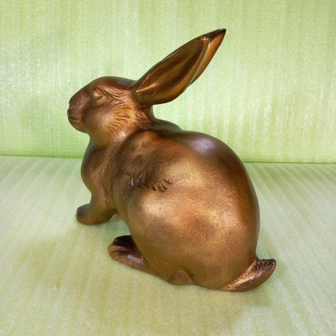 うさぎ　ラビット　rabbit　金属製　置物　リアル　インテリア　オブジェ　重い