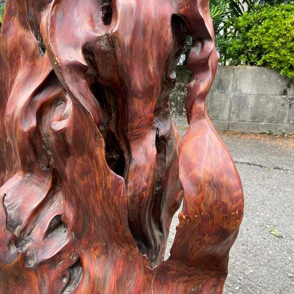 Y【伝統工芸】希少品！屋久杉？ 置物 飾り オブジェ インテリア 木製 傷あり