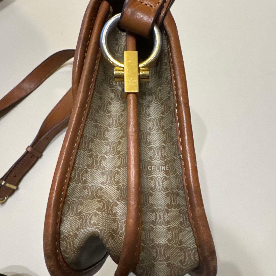 CELINE ヴィンテージ　マカダム ベージュ ショルダーバッグ