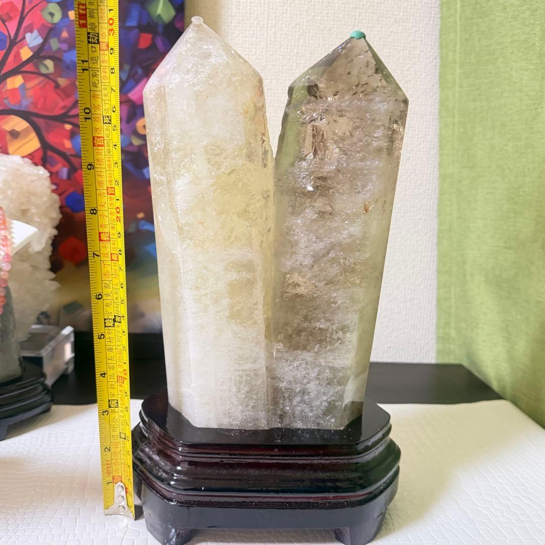 天然石 シトリン アメジストWポイント☘︎ ݁˖.浄化と金運