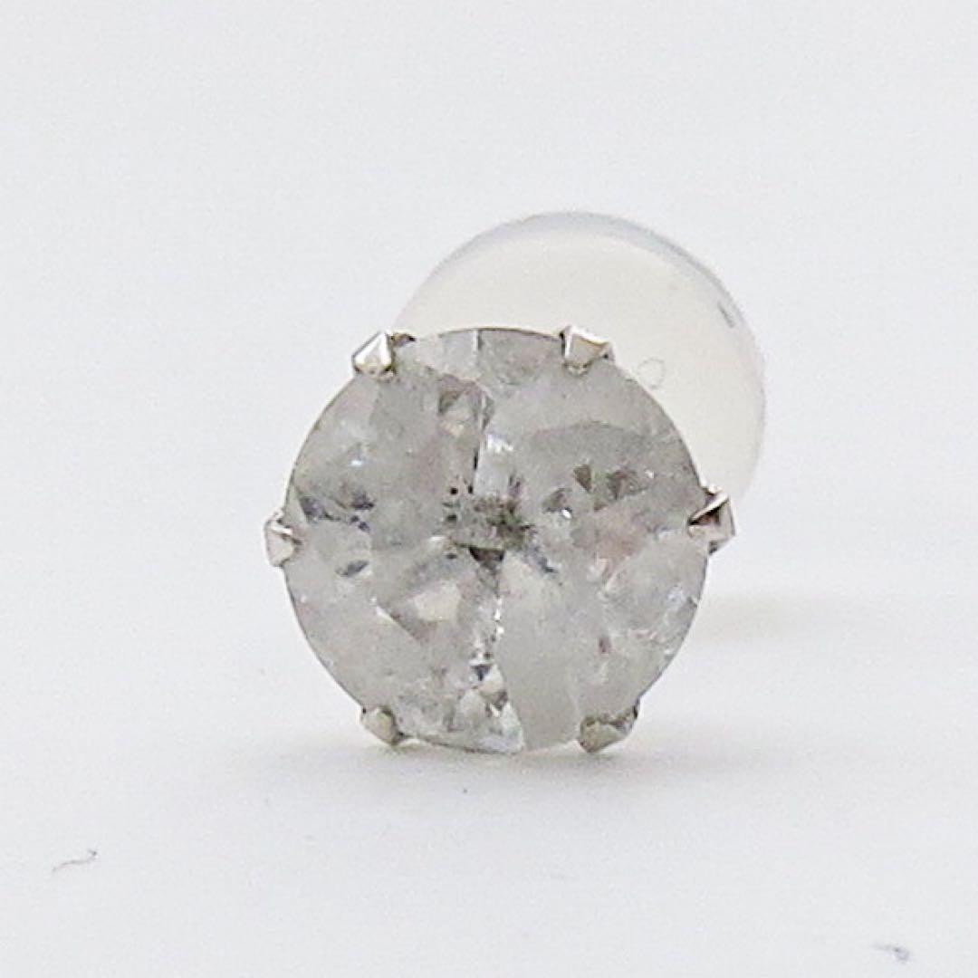 罪*K様 K10WG 天然ダイヤモンド 0.55ct 片耳ピアス｜一粒タイプ　1