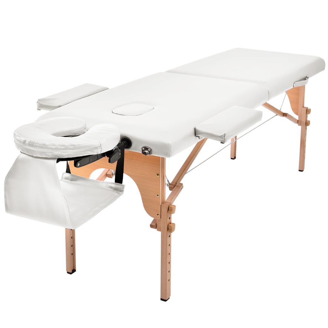 ホワイト マッサージベッド 折りたたみ コンパクト超軽量エステベッドマッサージ台