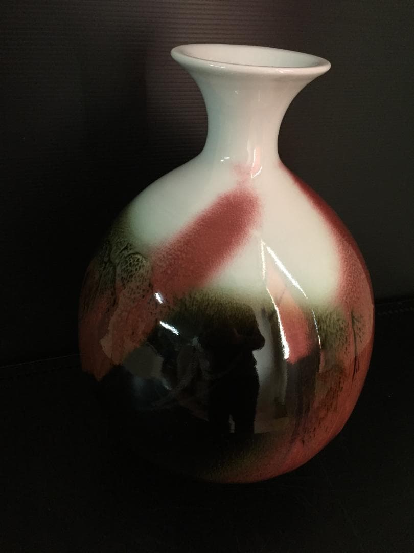 前田泰昭作　有田焼花瓶　年代物　新品未使用