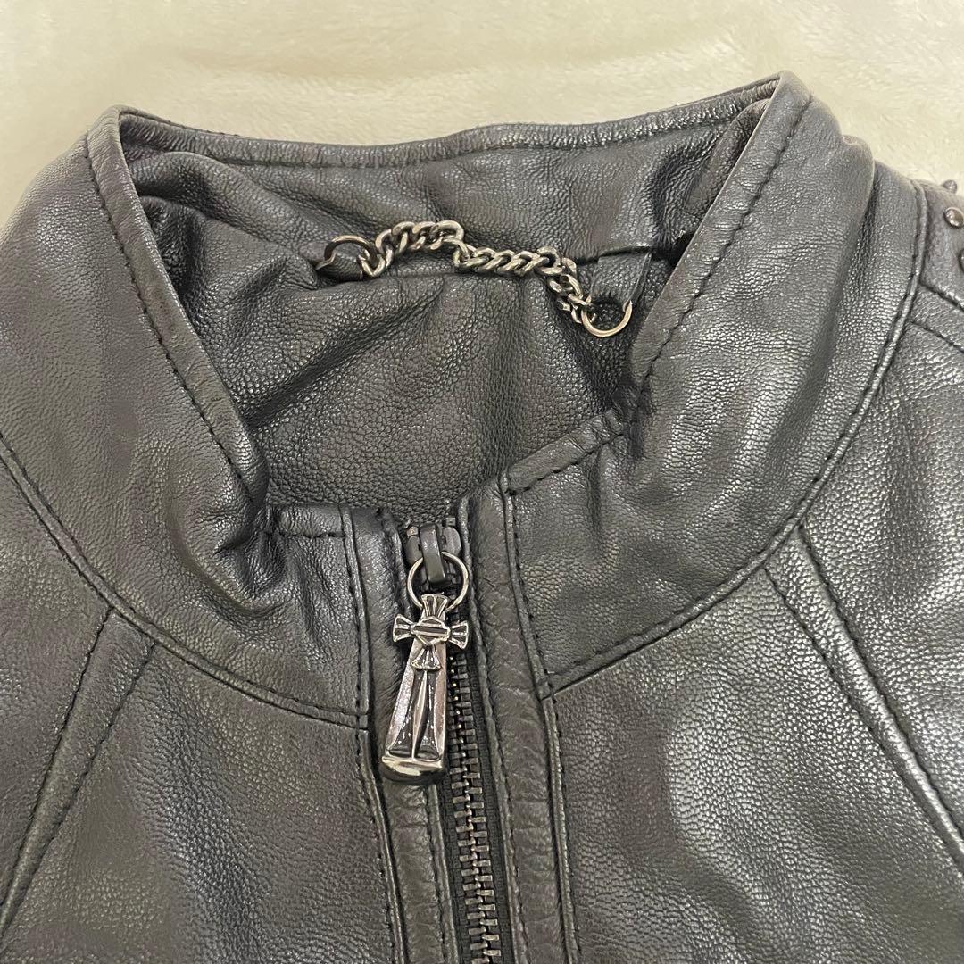 【希少】 ハーレーダビッドソン スタッズ ロゴ 刺繍 ライダース