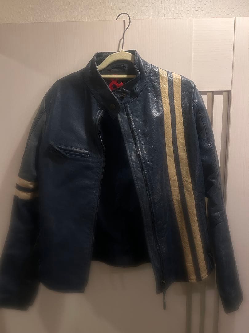 Dolce & Gabbana ネイビー シングルライダースジャケット　限定品