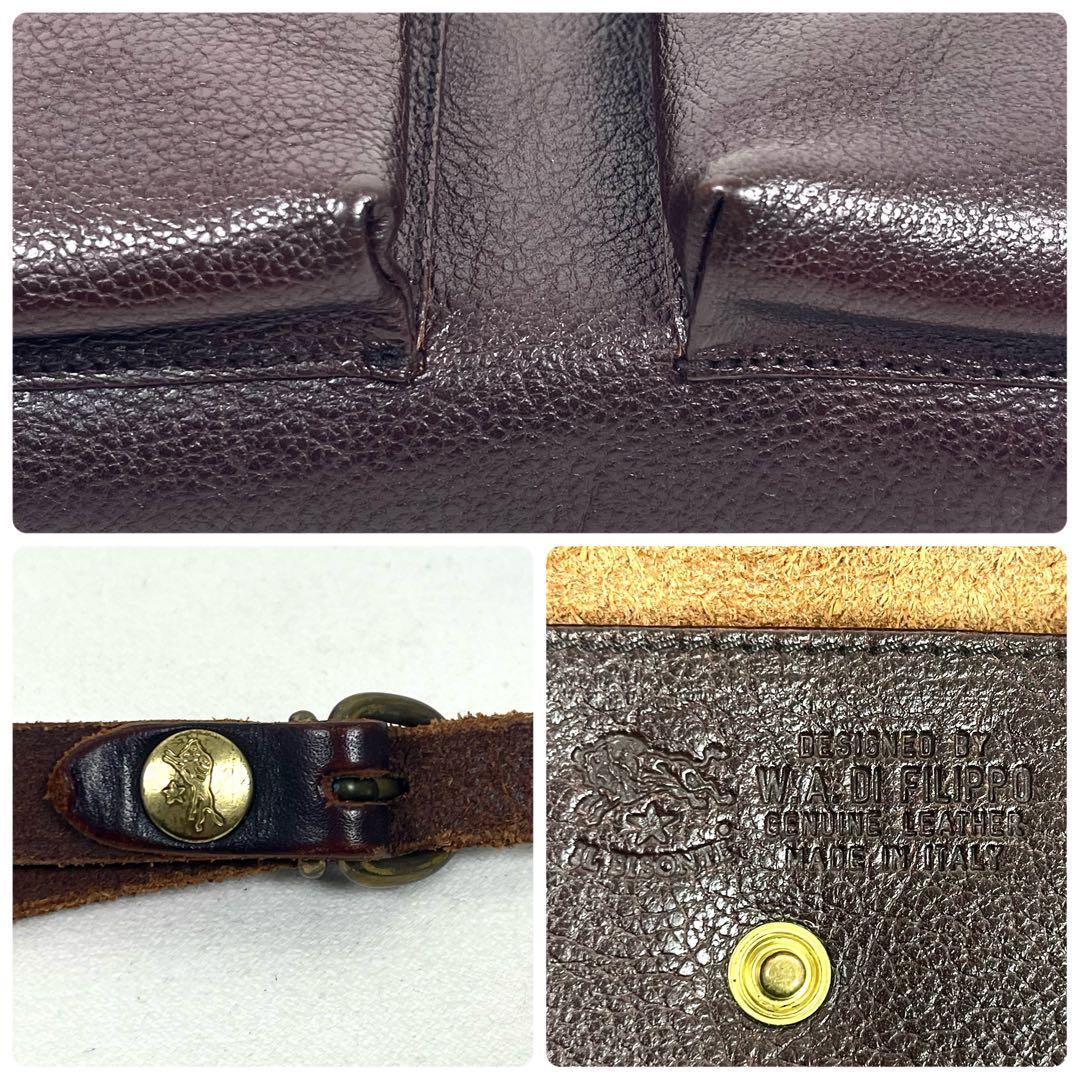 イルビゾンテ　ショルダーバッグ　極上　ロゴ型押し　シボ革　レザー　サコッシュ