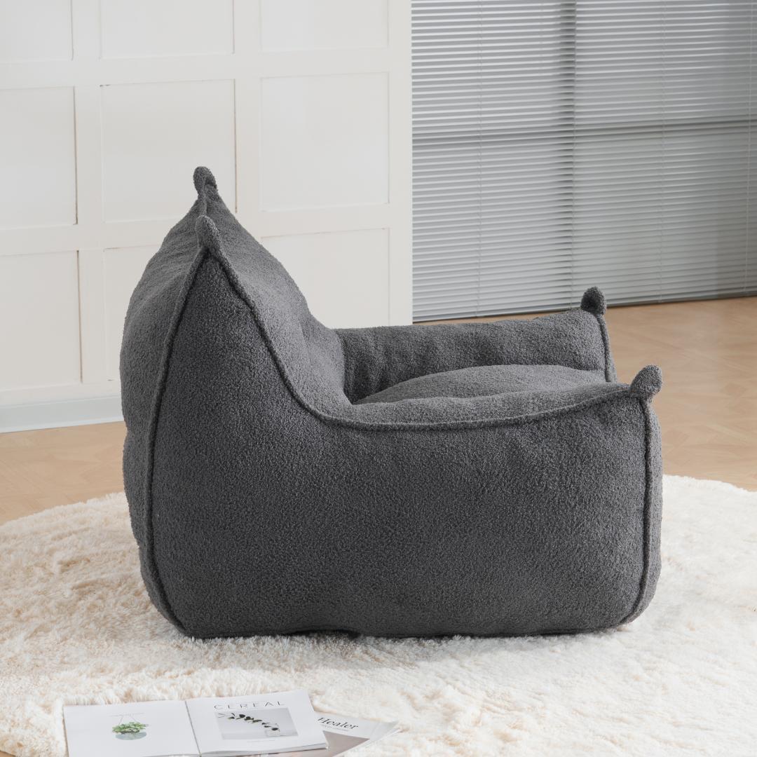 【一人掛けソファ / ダークグレー】圧縮ソファ クッションソファー ふわふわ感