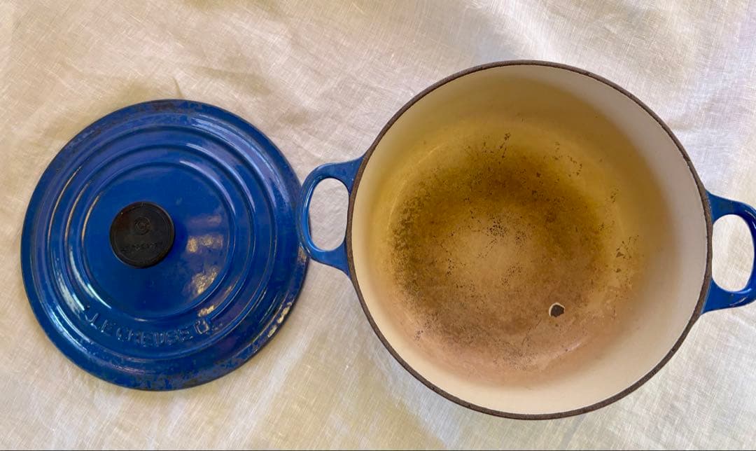 ルクルーゼ 両手鍋 ココット ロンド ブルー 20cm